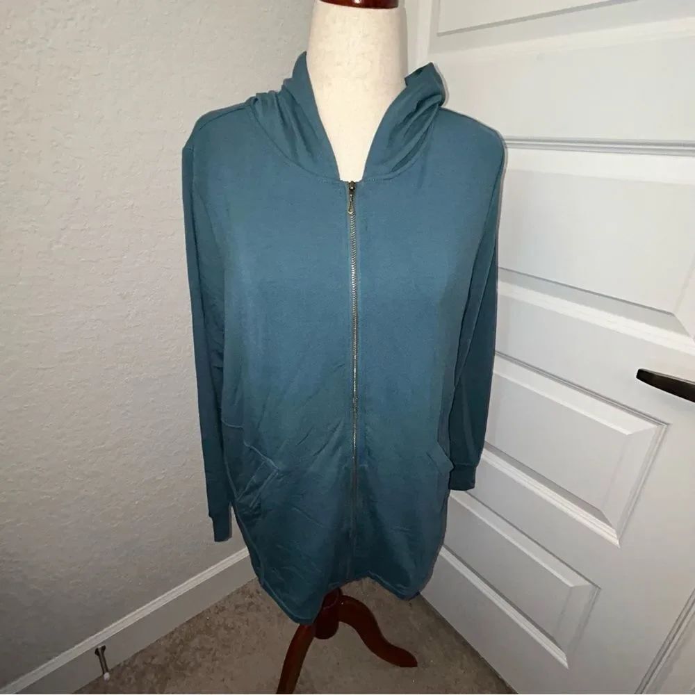 New, Soft Surroundings Live Soft Sarah Hoodie Zip Front Long Sleeve Jacket
